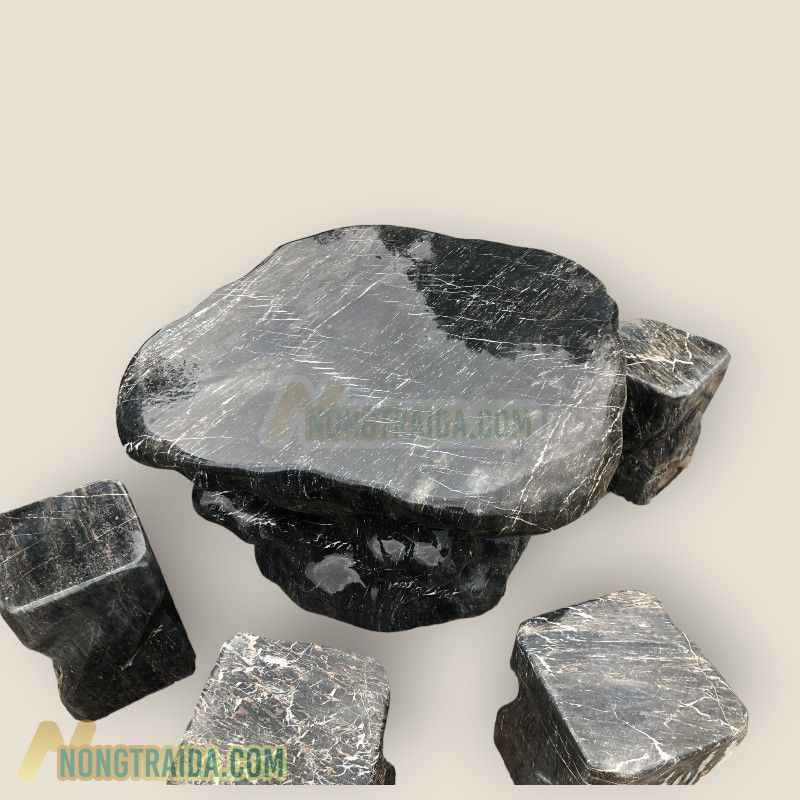 Bàn ghế đá cẩm thạch giá rẻ 100x90x60cm