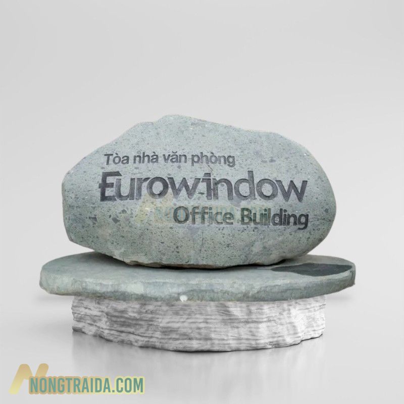 Bảng hiệu đá hoa cương xanh toà nhà Eurowindow