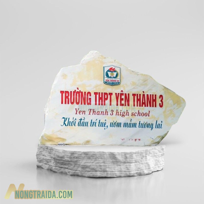 Bảng hiệu đá trắng trường THPT Yên Thành 3