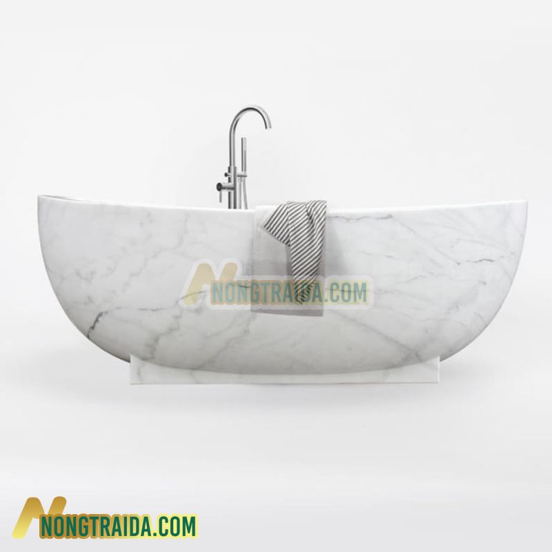 Bồn tắm đá tự nhiên, Bồn tắm trắng Marble đôi, Bồn tắm