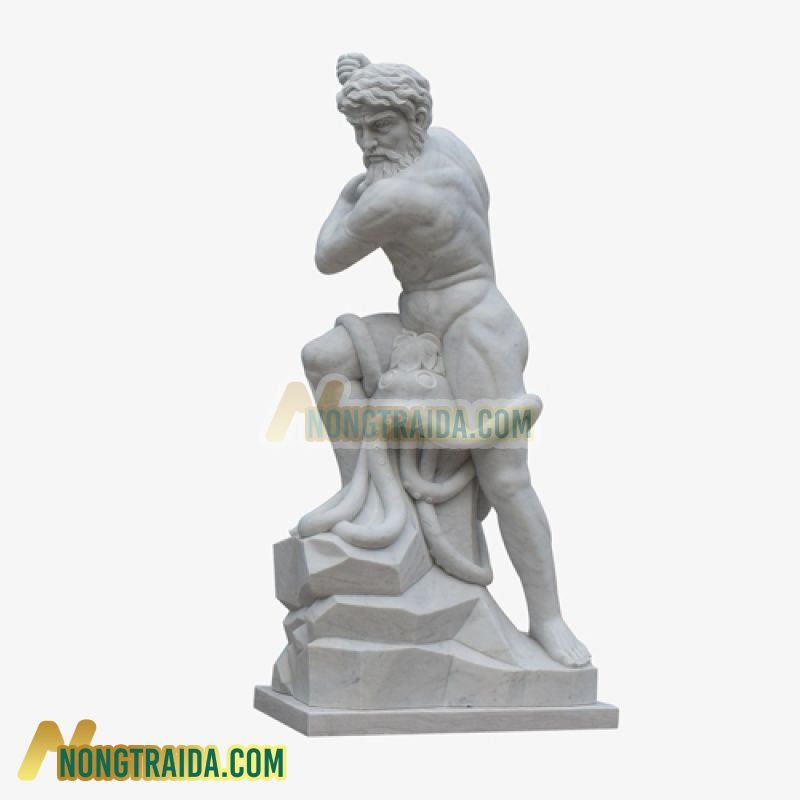 Bức tượng đá Marble của Hercules đấu với Rắn