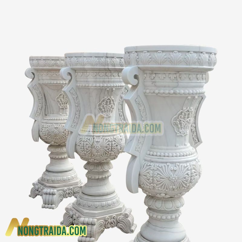 Chậu trồng cây sang trọng ngoài trời bằng đá marble