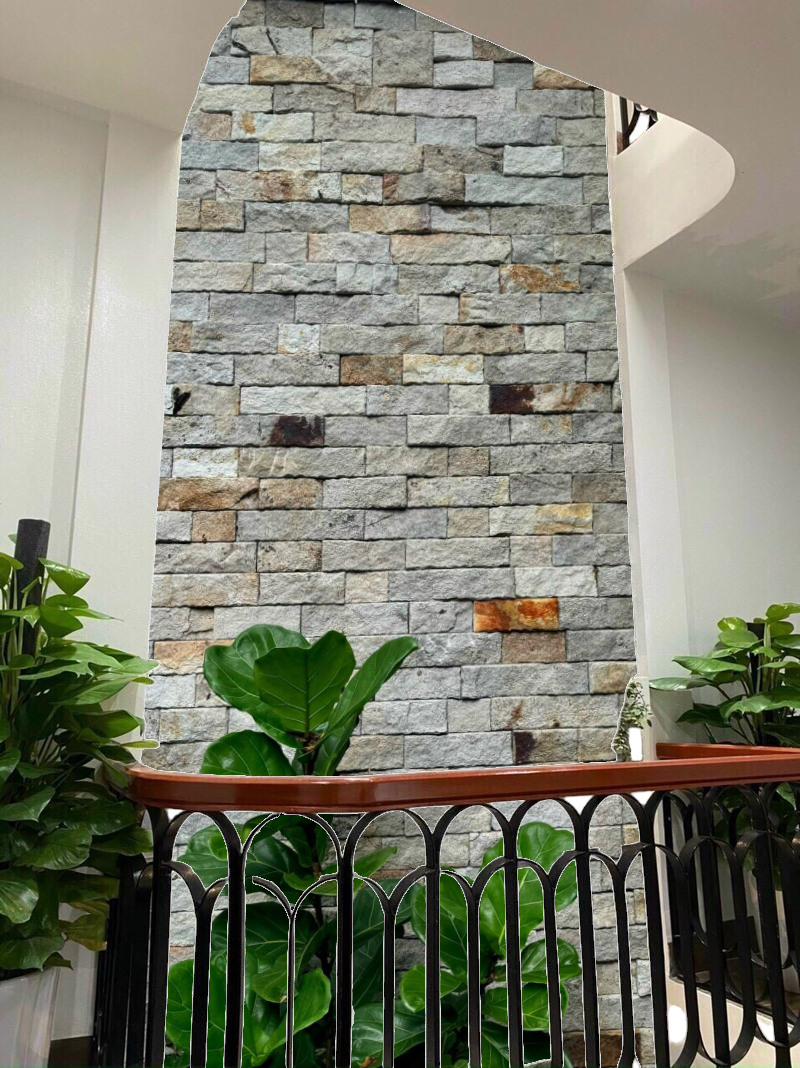 Đá chẻ granite vàng ốp giếng trời