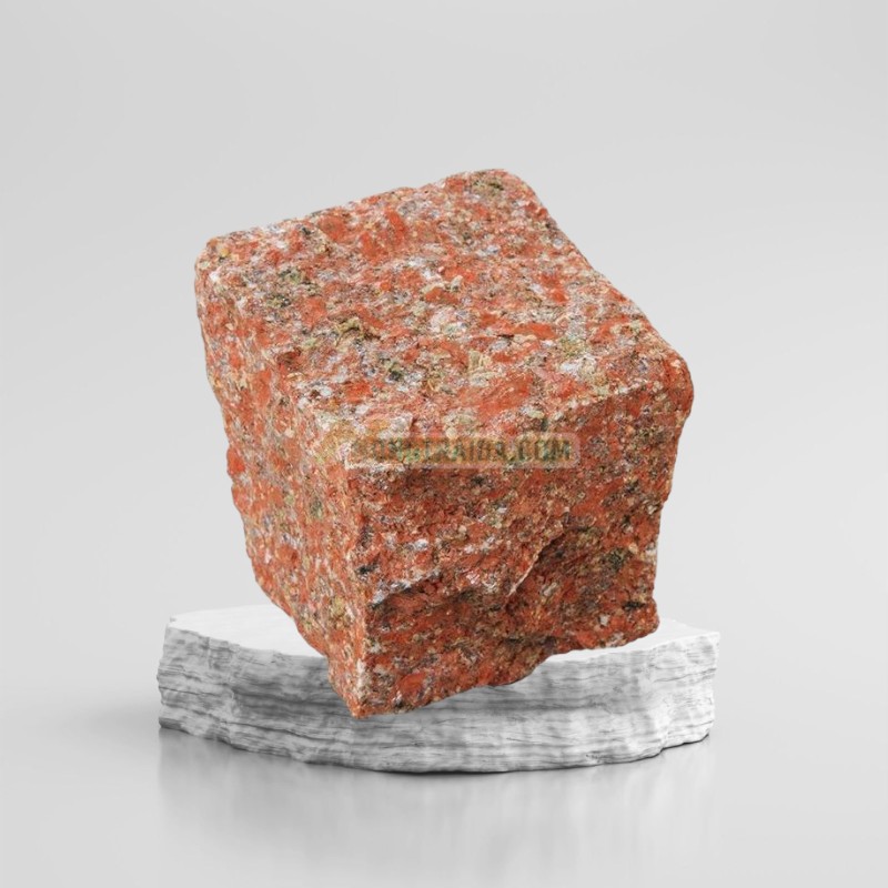 Đá cubic 10x10x10cm, granite hồng bình định