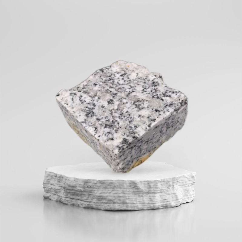 Đá cubic 10x10x2.5cm, granite trắng muối tiêu