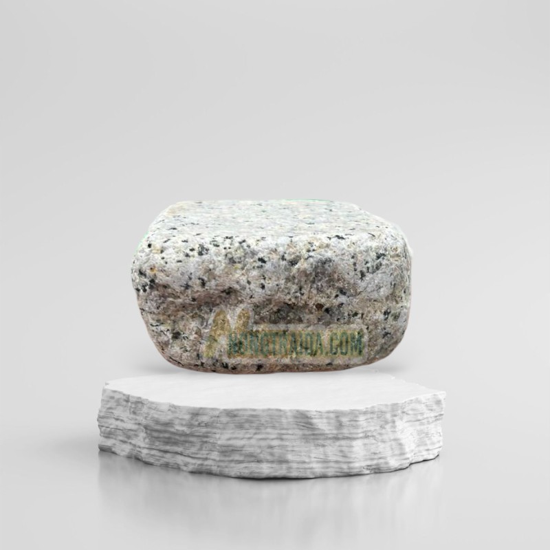 Đá cubic 10x10x5cm, granite trắng muối tiêu, mài thô