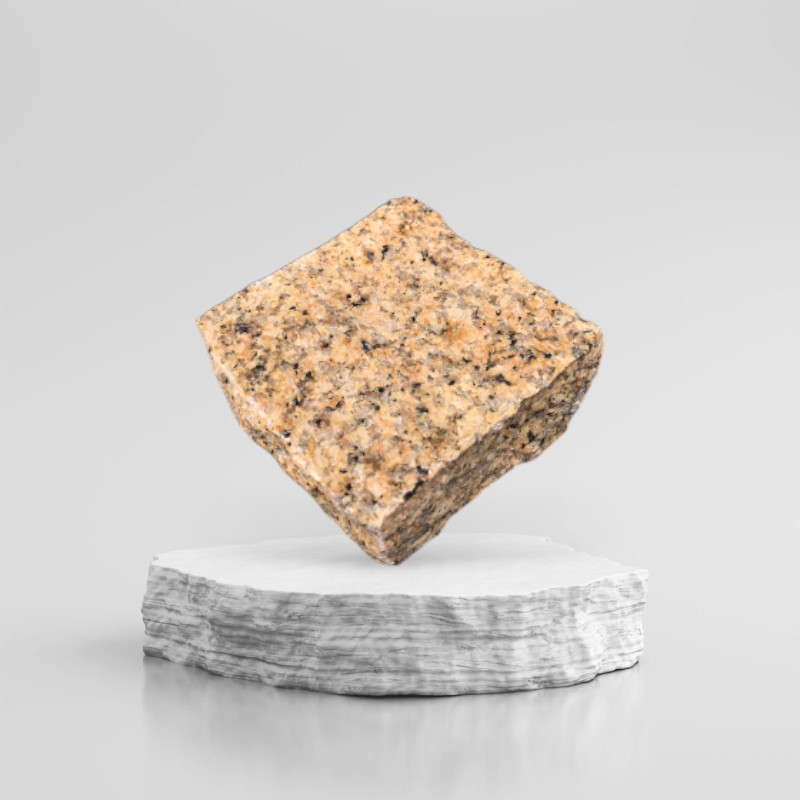 Đá Cubic Granite Vàng Bình Định 10x10x3cm
