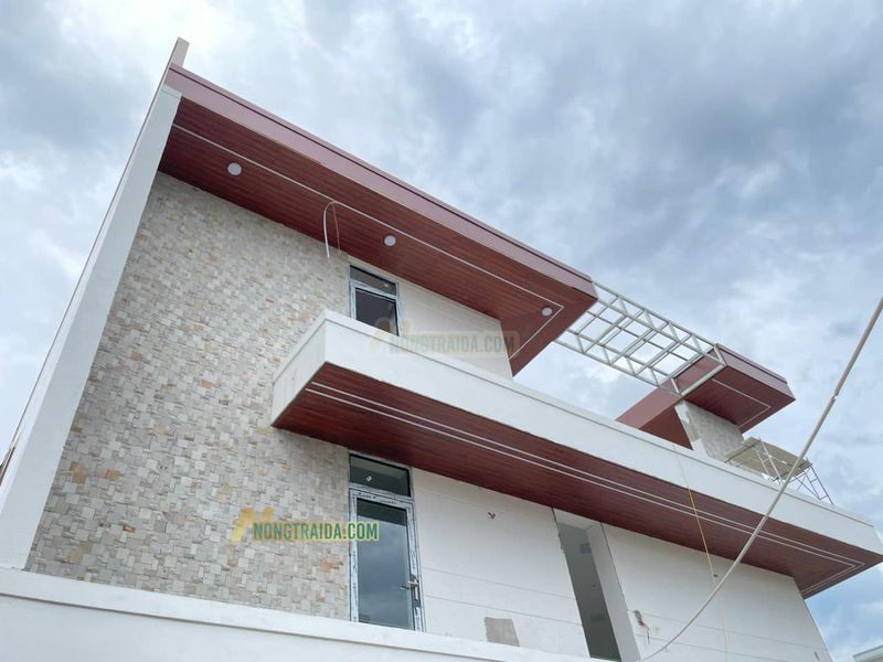 Đá granite vàng ghép module ốp mặt tiền