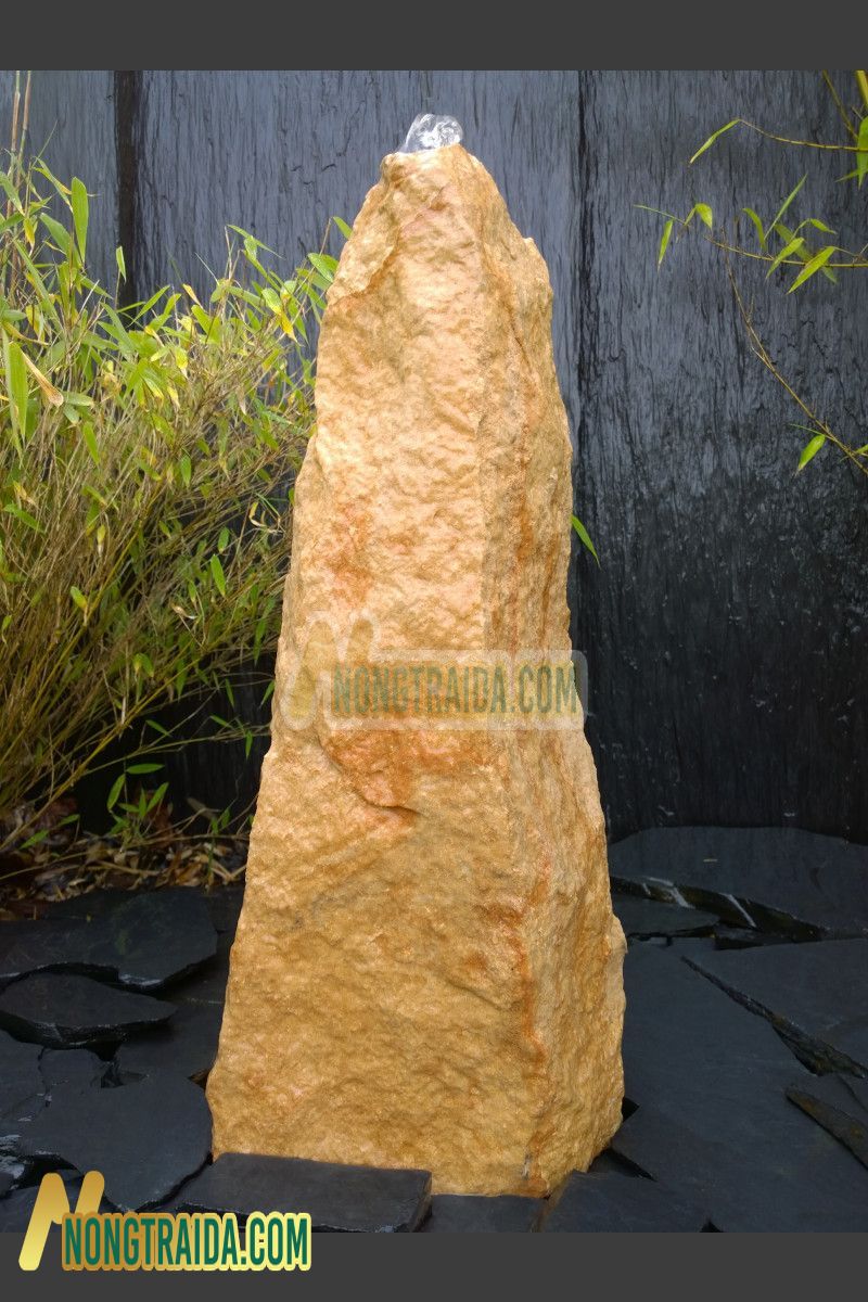 Đài phun nước Monolith đá grés màu be 60cm