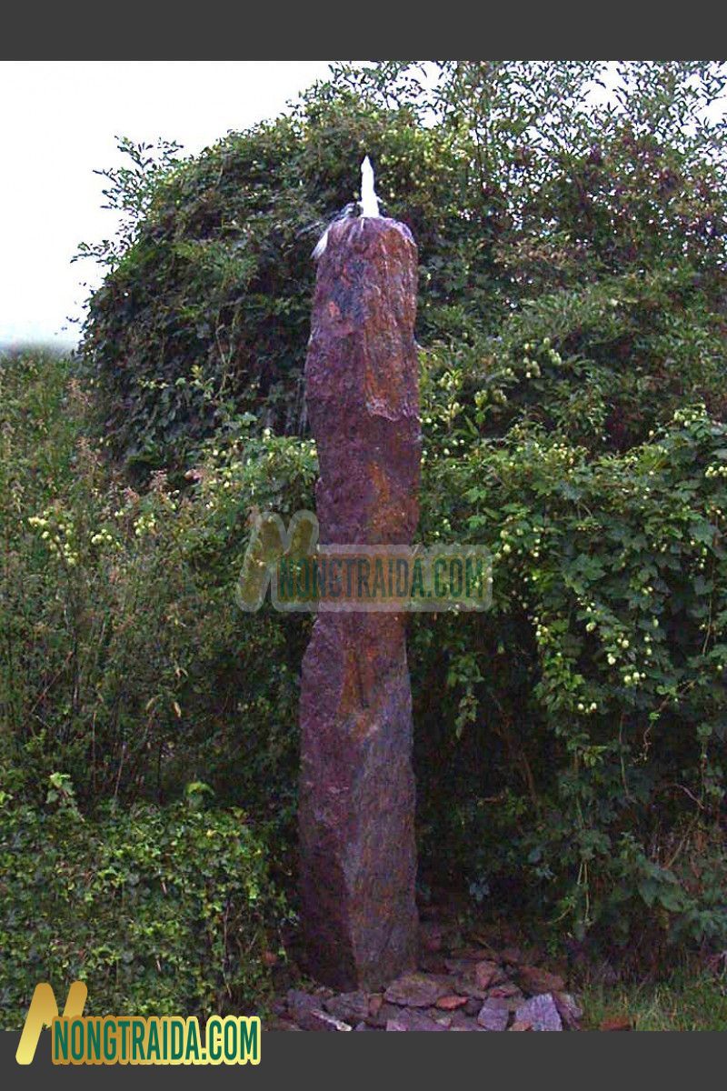 Đài phun nước Monolith đá phiến đỏ 300cm