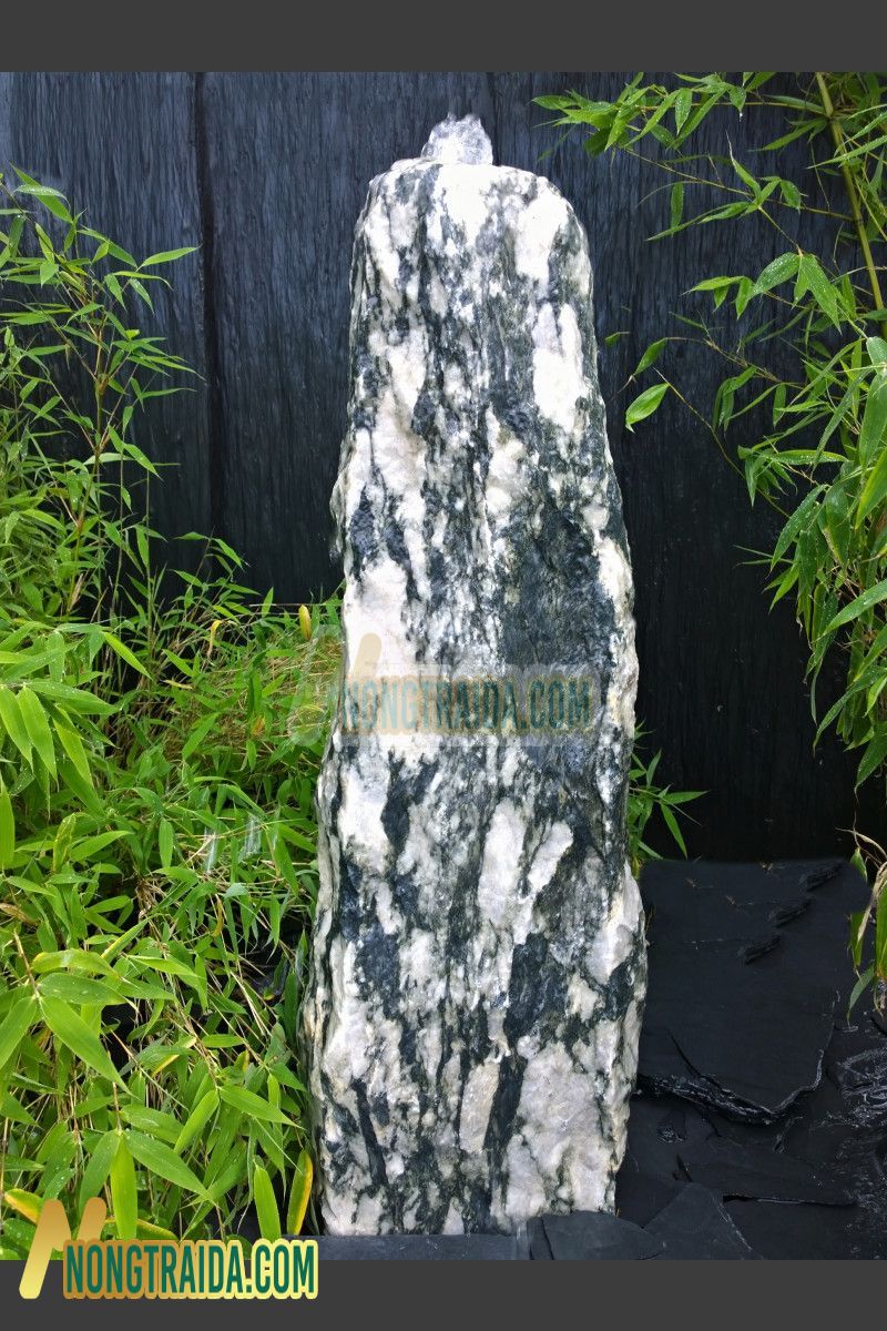 Đài phun nước Monolithe đá Marble xanh trắng 90cm