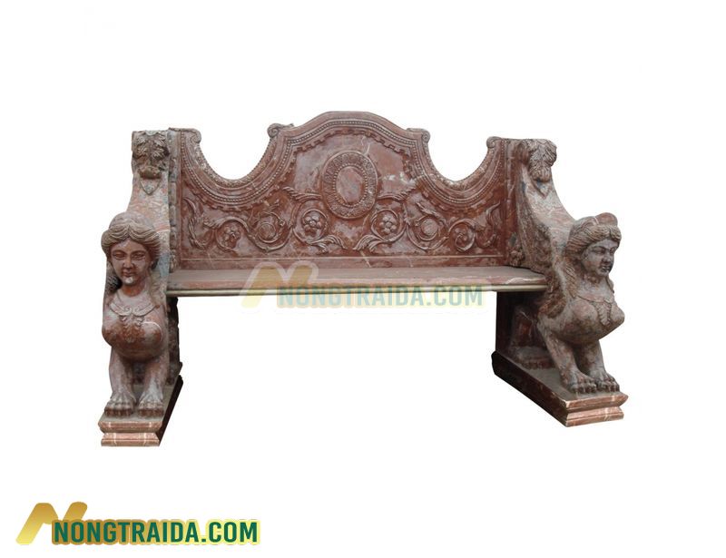 Ghế đá Marble 3 chỗ ngồi với hình Xăm tay Sphinx