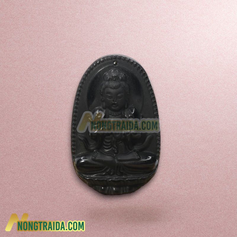 Mặt đá Obsidian Phật Như Lại Đại Nhật (Mùi, Thân) 54mm