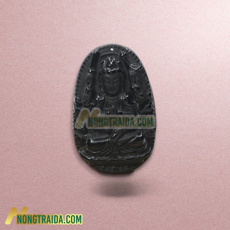 Mặt đá Obsidian Phật Thiên Thủ Thiên Nhãn (Tý) 54mm