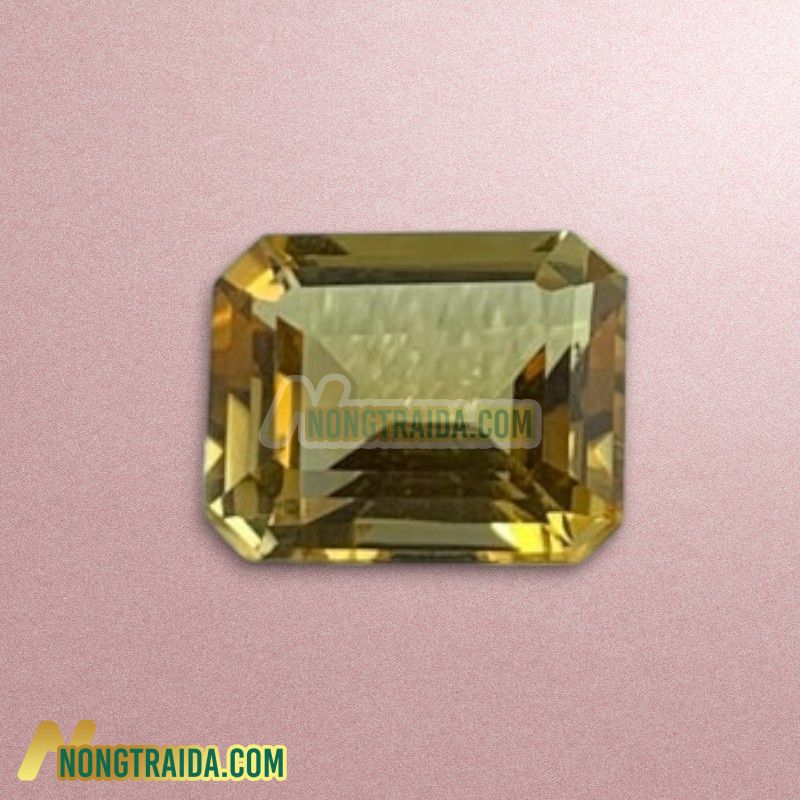 Mặt đá thạch anh vàng Citrine chữ nhật 9*11mm