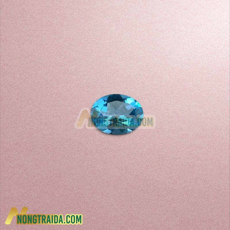 Mặt đá Topaz mài láng oval 8*10mm