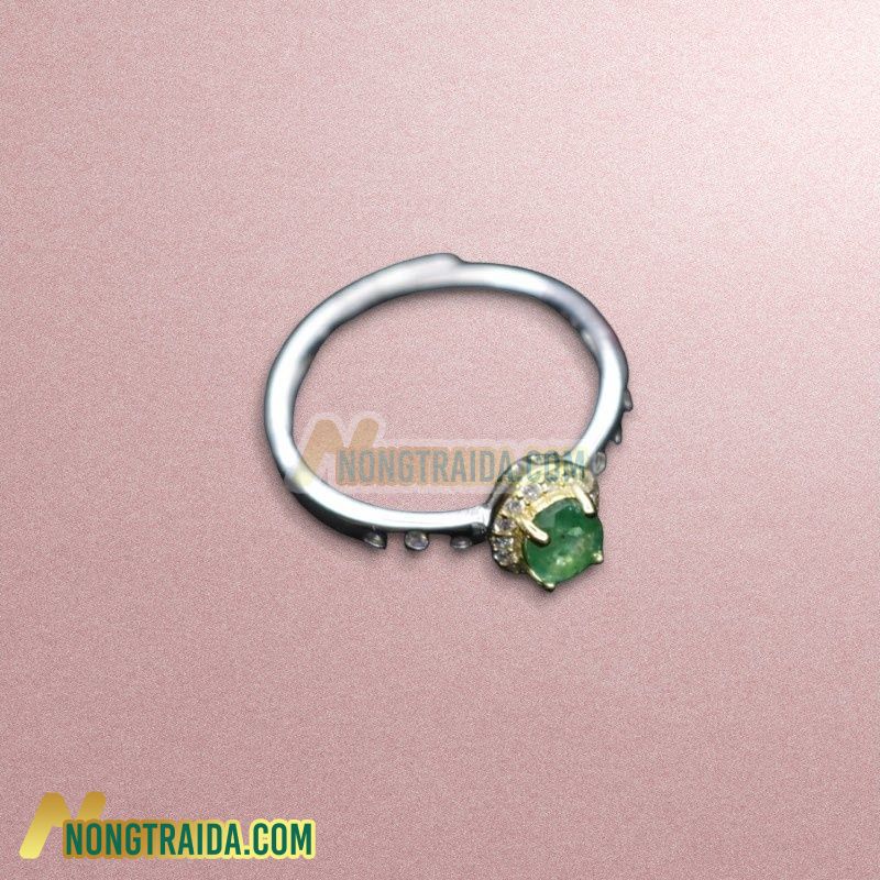 Nhẫn Emerald 4*5mm bạc 925