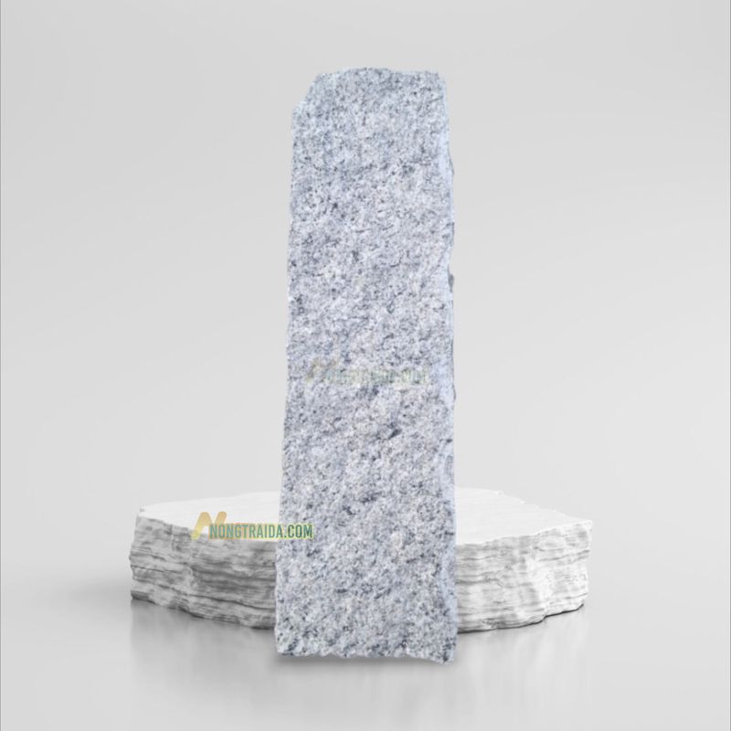 Cọc đá granite trắng muối tiêu 90cm