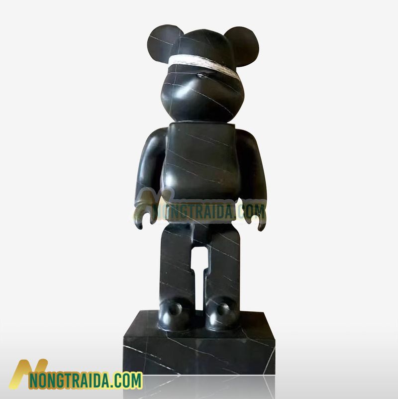 Tượng Bearbrick bằng đá cẩm thạch đen cao 700mm