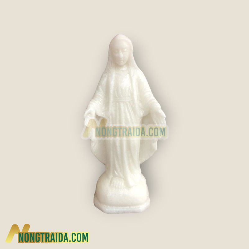 Tượng Công Giáo Đức Mẹ Maria đá cẩm thạch trắng – Cao 20cm