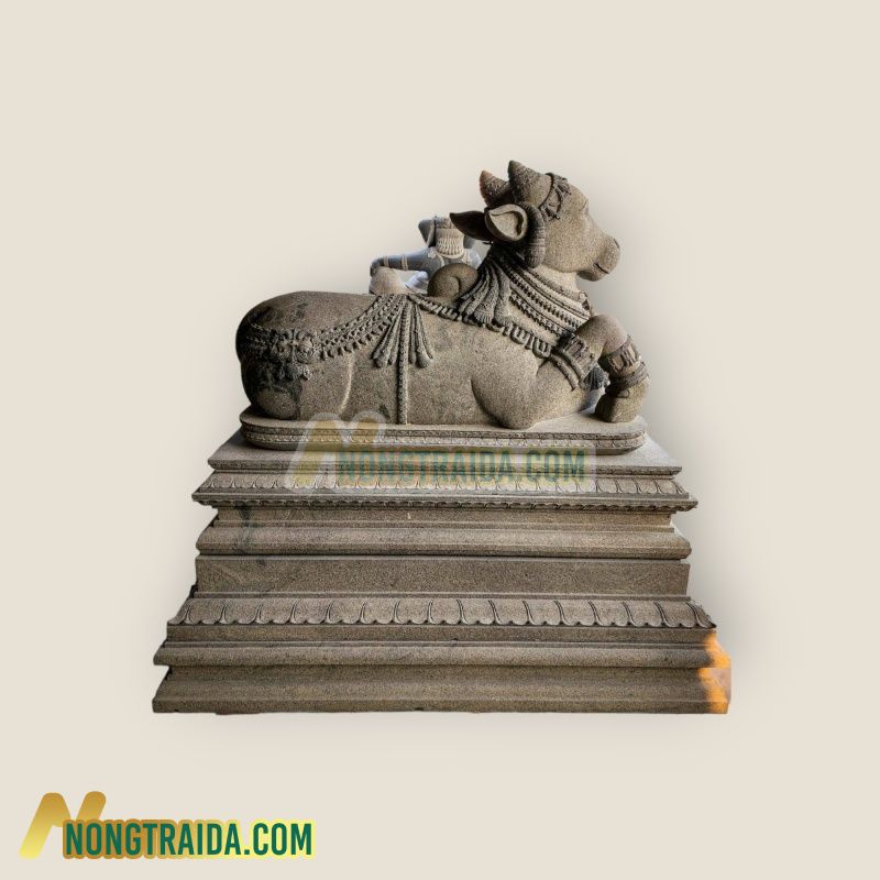 Tượng Nandi tuyệt phẩm bằng đá granite, được điêu khắc tay, là phương tiện vận chuyển của Chúa Shiva 176cm