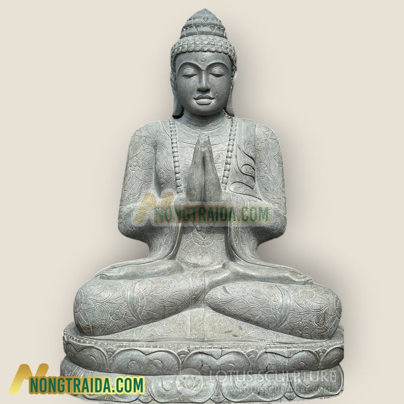 Tượng Phật lớn ngồi tư thế Padmasana, hoàn hảo cho trong nhà hoặc ngoại thất 210cm