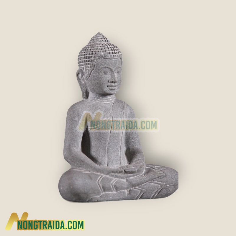 Tượng Phật Thiền Dhyana từ đá cẩm thạch Campuchia, được điêu khắc tay, cao 35cm