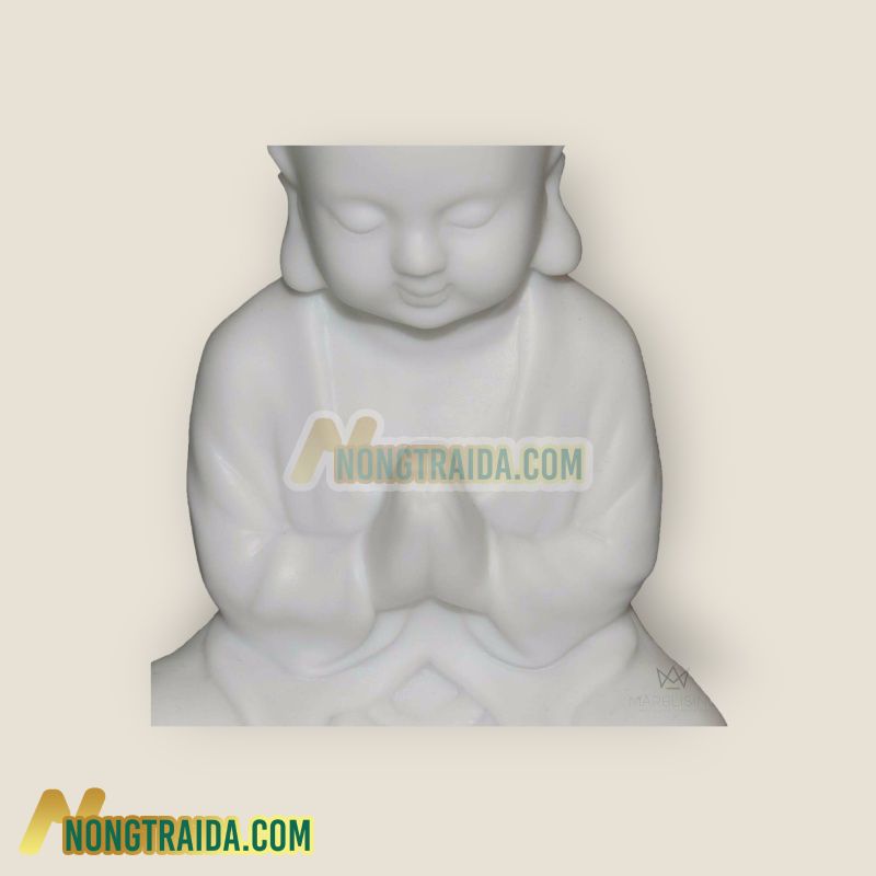 Tượng Phật Trẻ Cầu nguyện bằng đá cẩm thạch trắng
