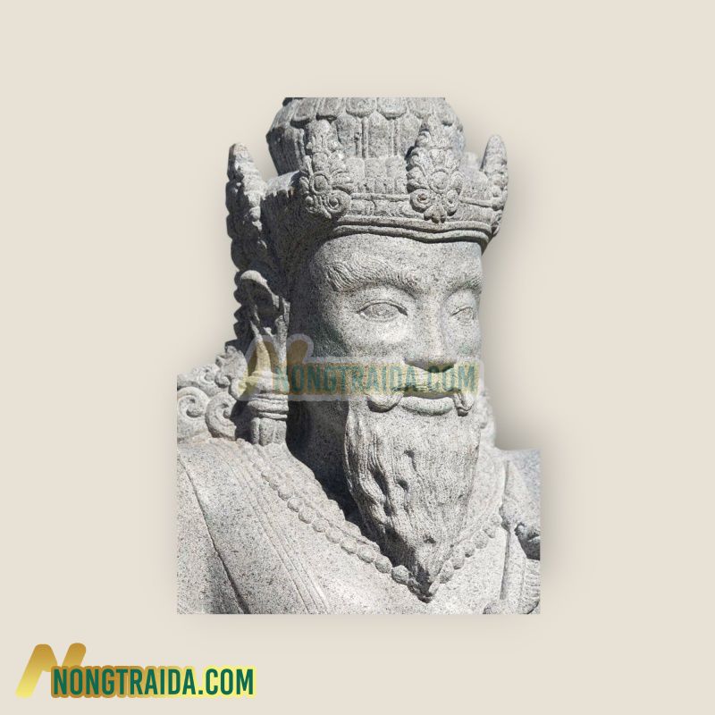 Tượng Shiva tuyệt phẩm bằng đá, có râu, giữ mũi tên với rắn xoắn quanh thân 78cm