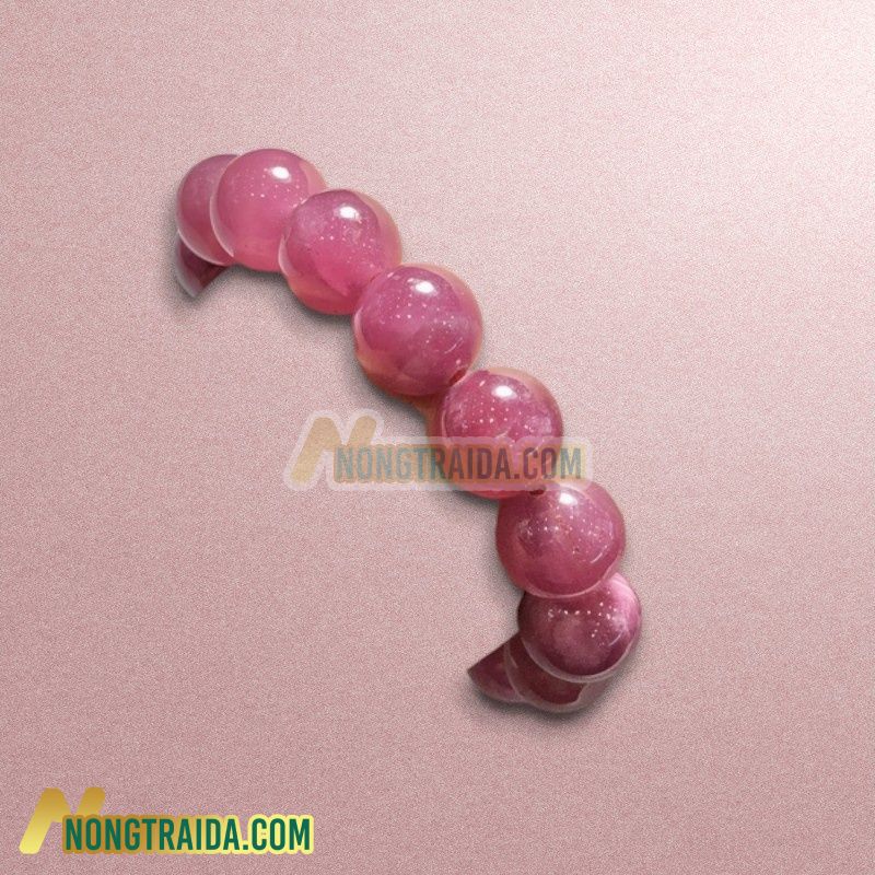 Vòng Ruby Thái hồng đậm trong 13mm