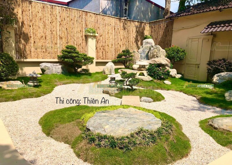 [Dự Án] Mẫu sân vườn kiểu nhật đá trầm tích