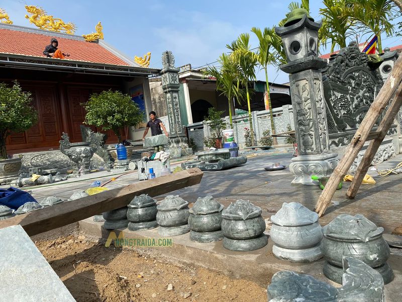 Thi công đá lan can cho nhà thờ họ tại Quảng Ninh