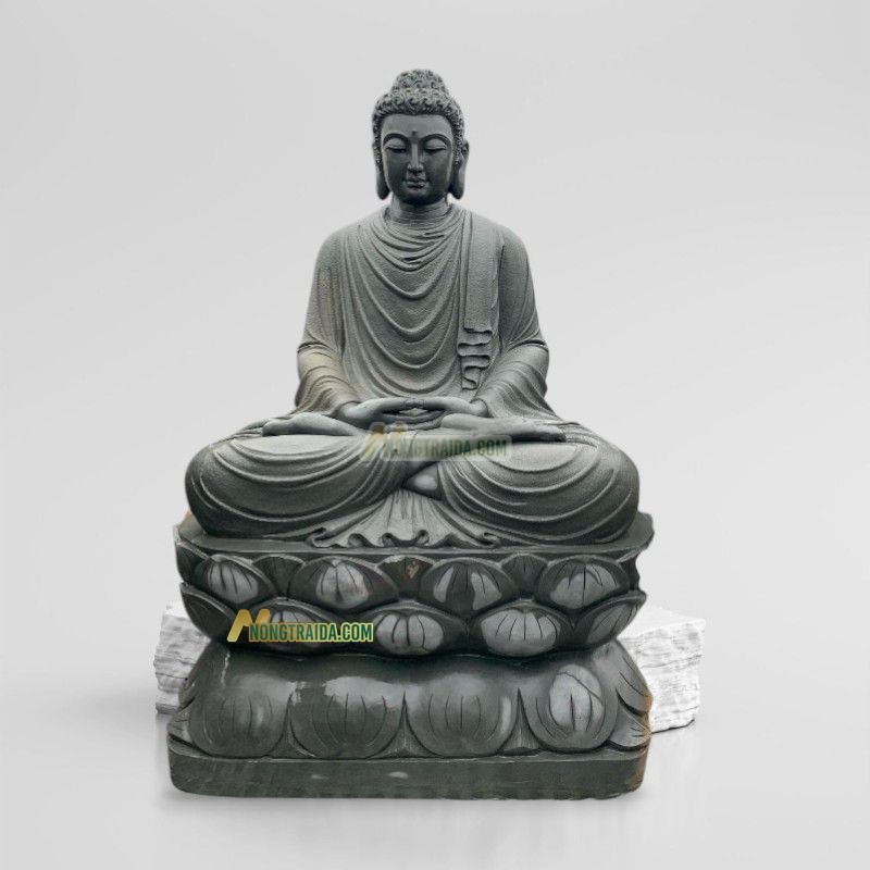 Tượng Phật Thích Ca Bằng Đá Sa Thạch 91cm