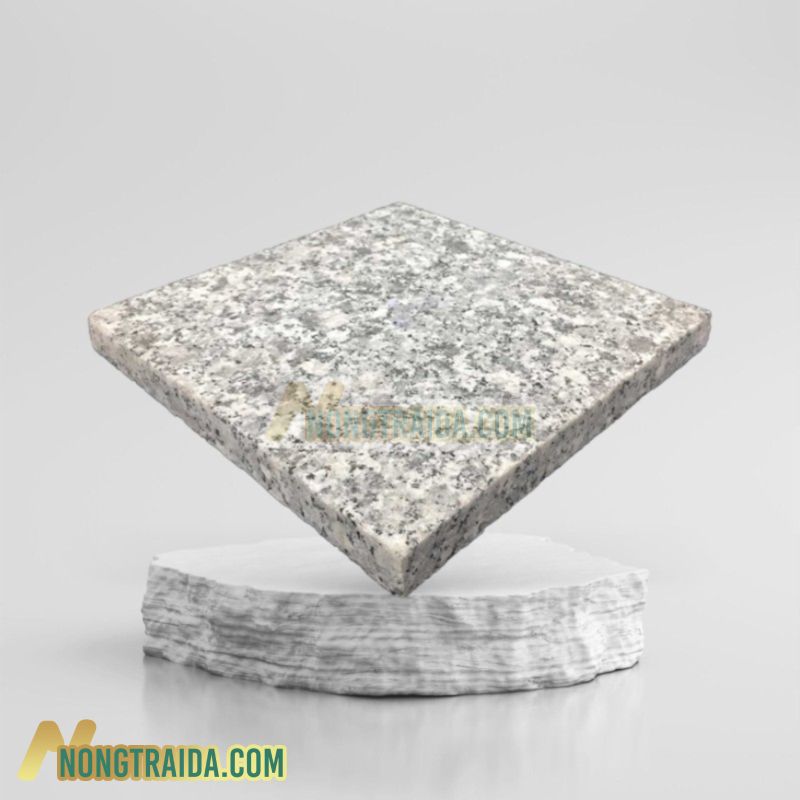 Đá granite trắng Suối Lau mặt băm 40x40x2cm